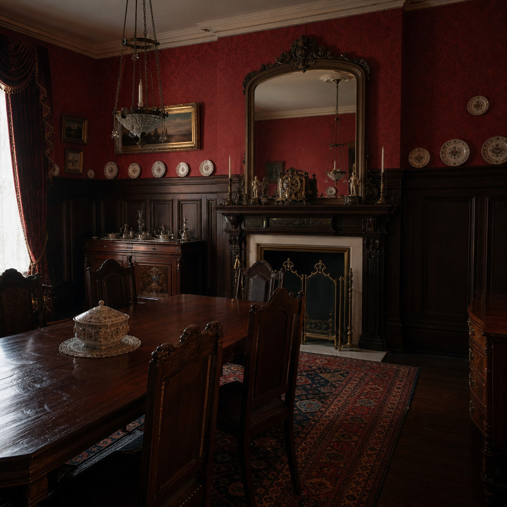 Wainscoting and Dark Wood Everywhere