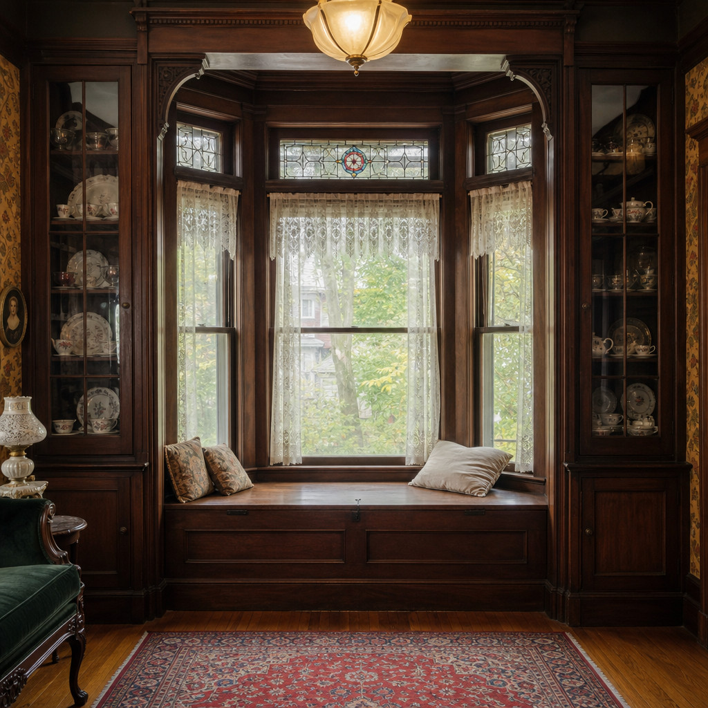 Built-In China Cabinets and Window Seats