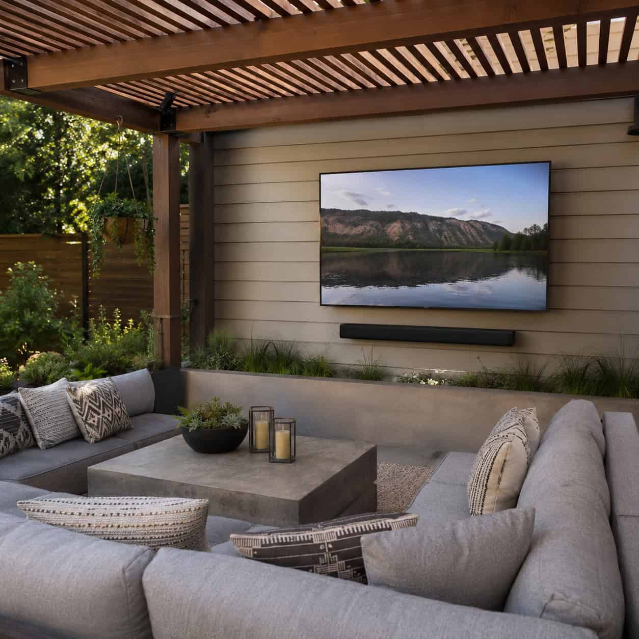 An Outdoor TV or Entertainment Setup
