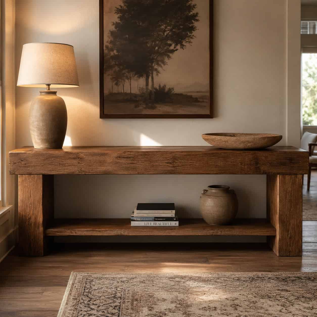 Anchor with a right-sized console table