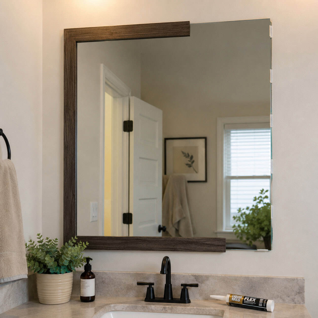 Frame the Builder-Grade Bathroom Mirror