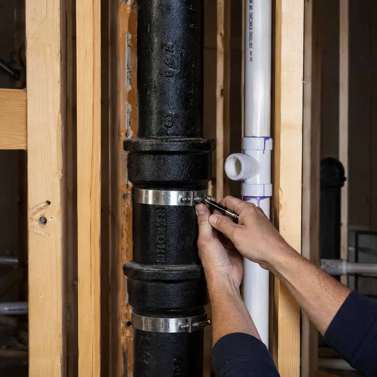 Cast Iron Drain Stacks Instead of PVC