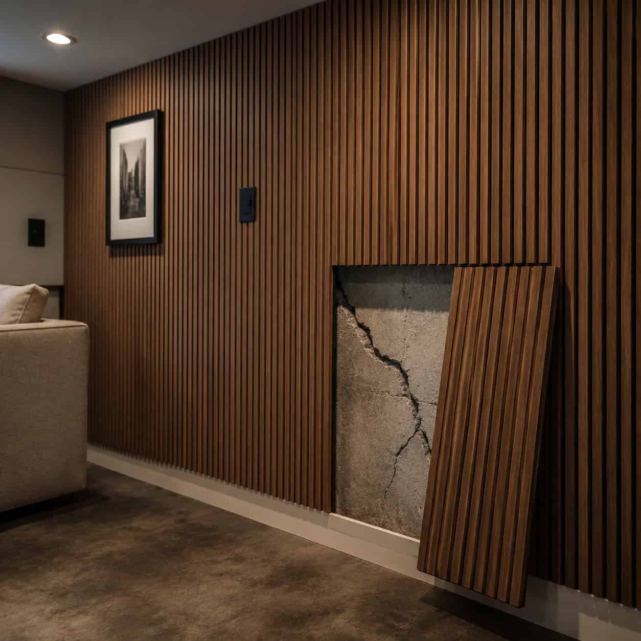 Accent Walls and Paneling Over Foundation Cracks