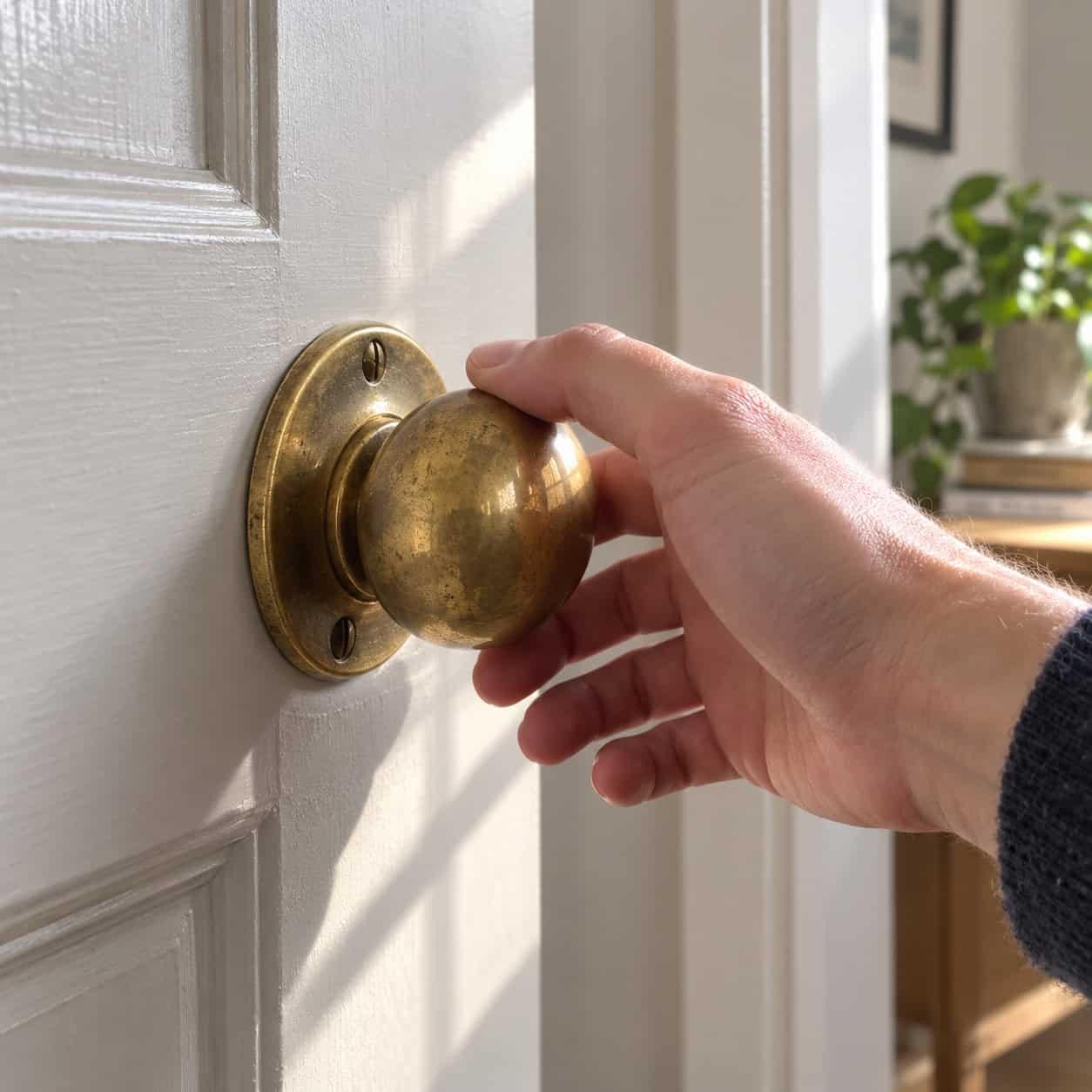 Solid, Unlacquered Brass Door Hardware