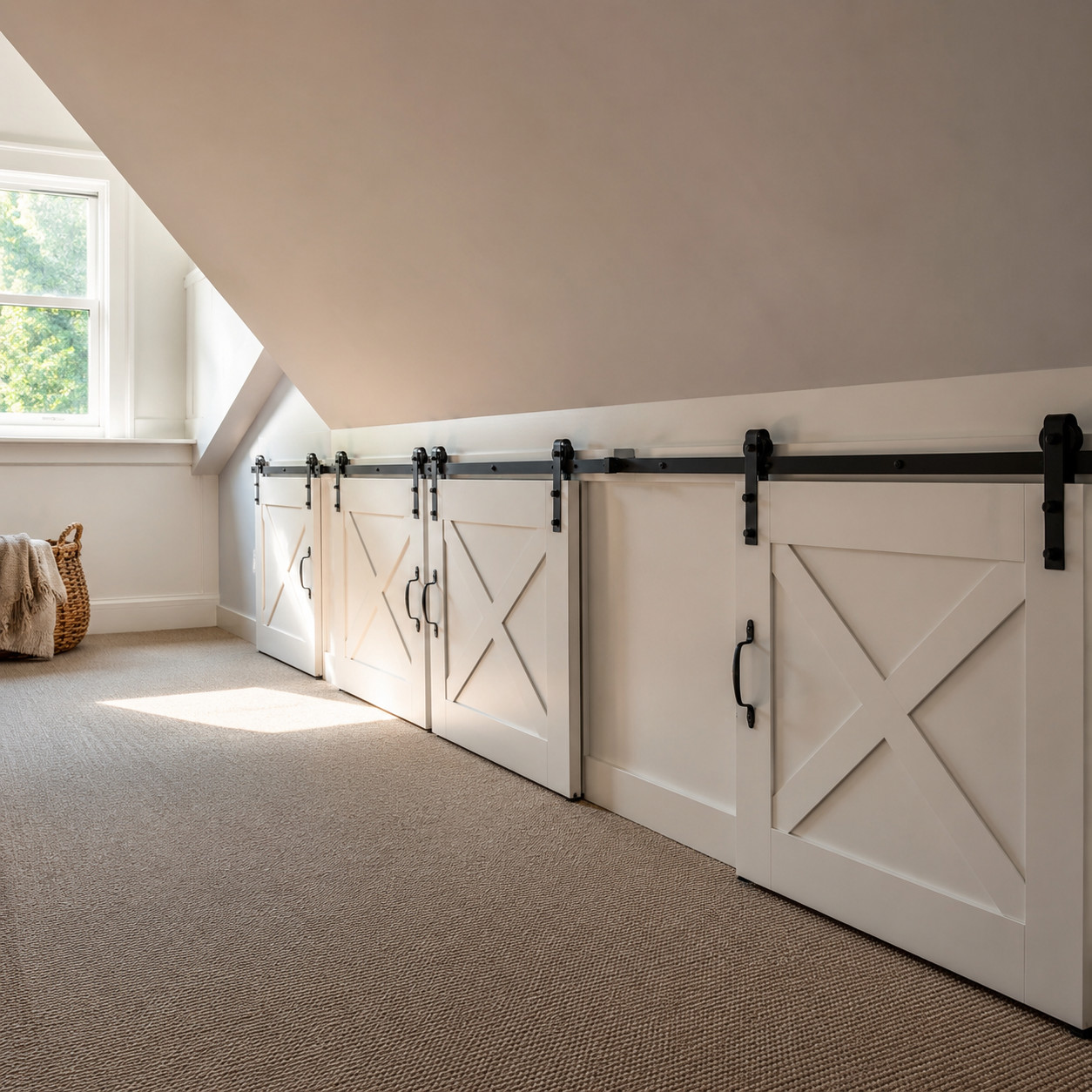 Eaves Cupboards With Mini Barn Doors