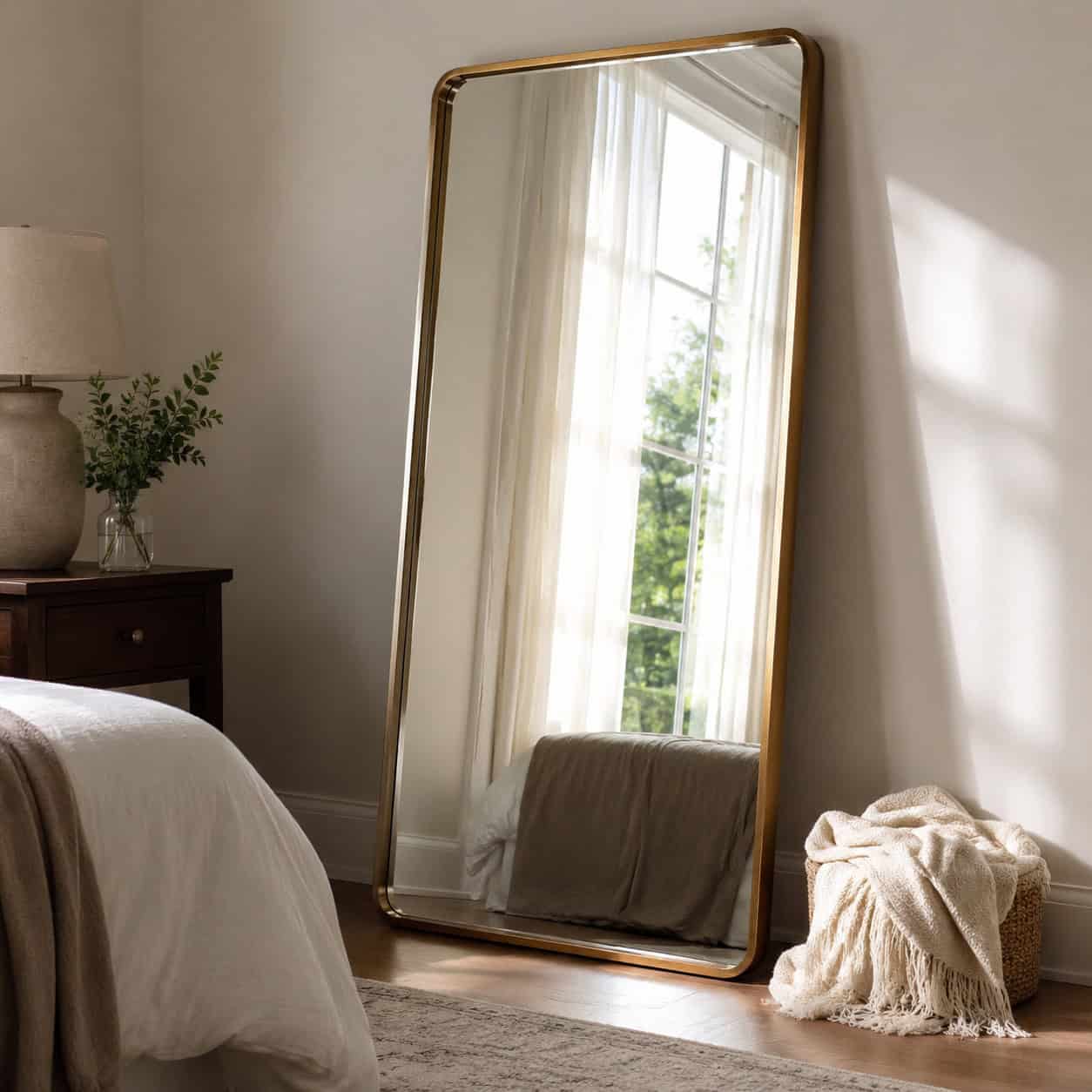 An Oversized Leaning Floor Mirror