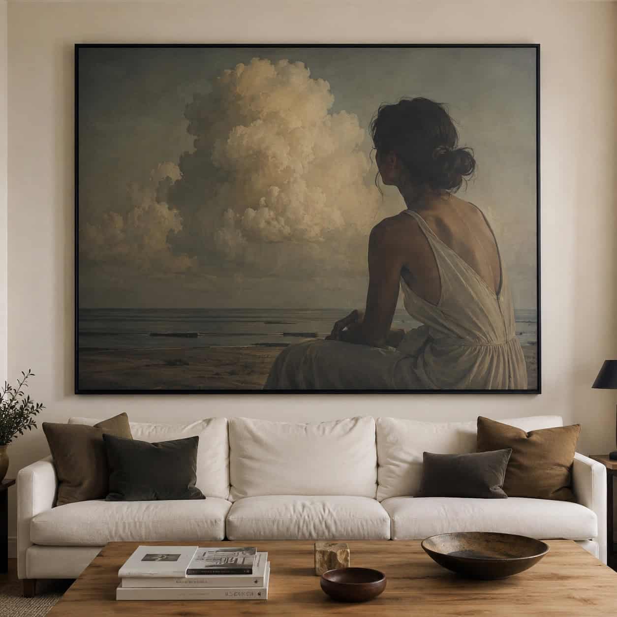 Hang one oversized piece of art