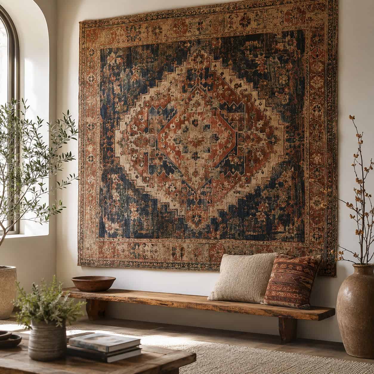 A Framed Textile, Tapestry, or Vintage Rug