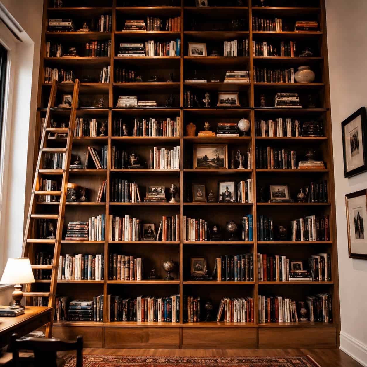 Draw the eye up with floor-to-ceiling shelving