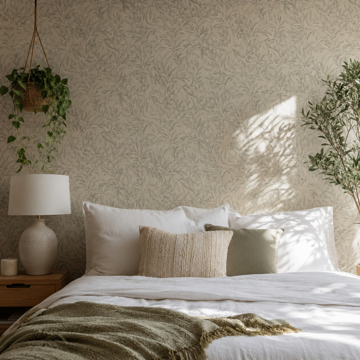 A Peel-and-Stick Wallpaper Feature Wall