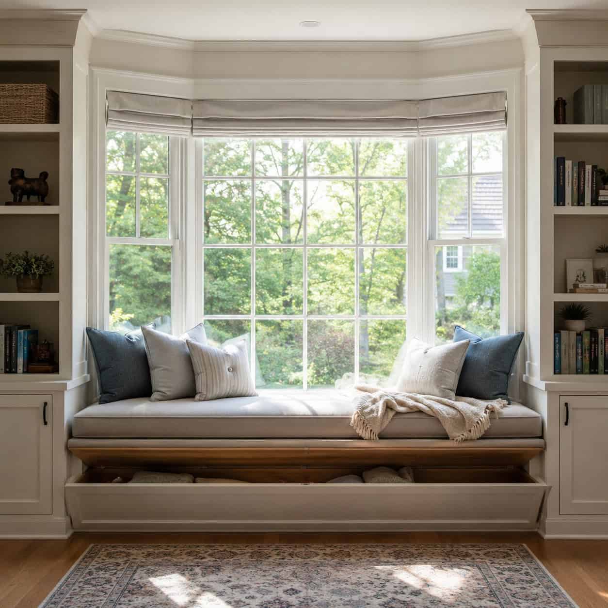 A Window Seat With Hidden Storage