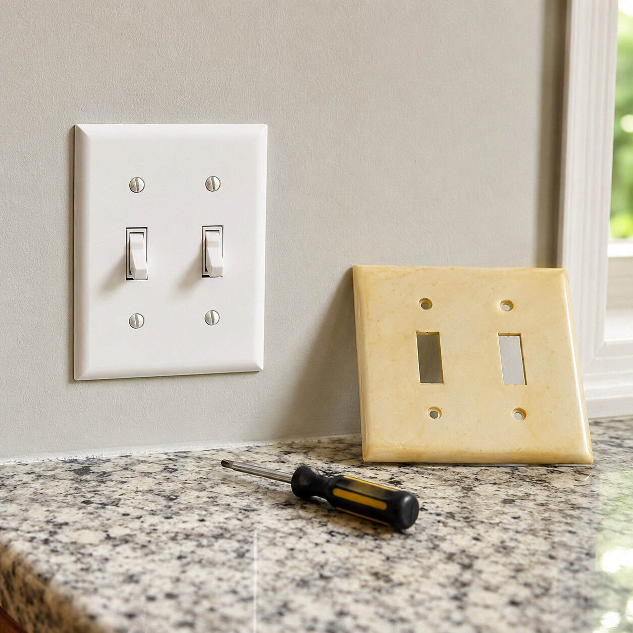 Replace Yellowed Switch Plates and Outlet Covers