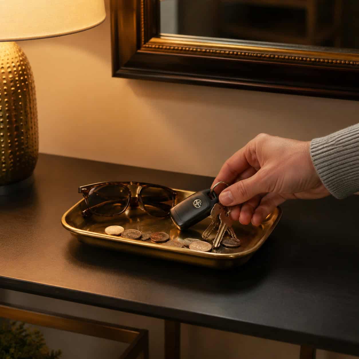 Add a catchall tray for keys