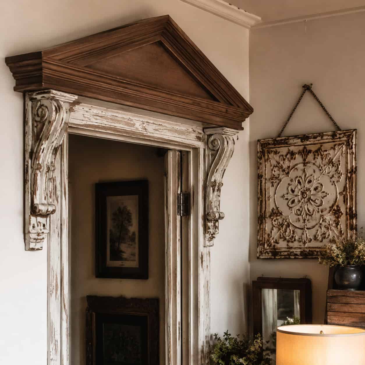 Architectural Salvage: Corbels, Pediments & Tin Tiles