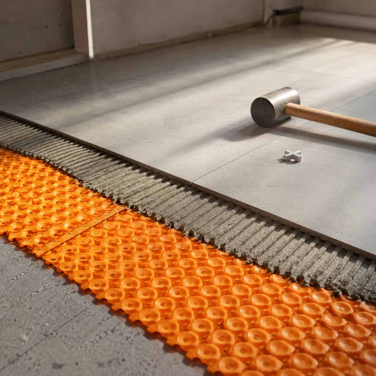 Ditra Uncoupling Membrane Under Floor Tile