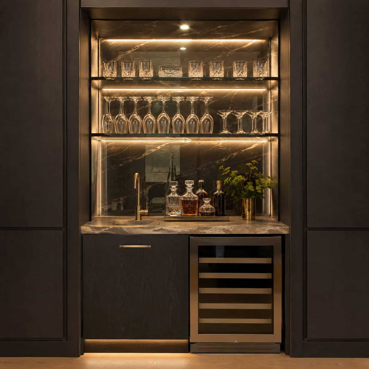 A Built-In Wet Bar or Bar Cabinet