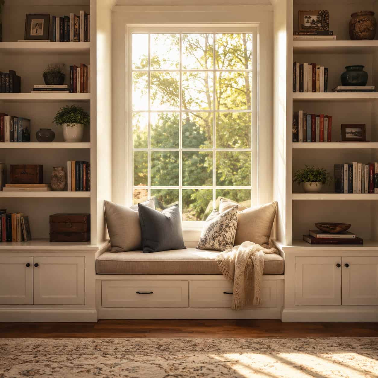 Built-In Shelving and Window Seats
