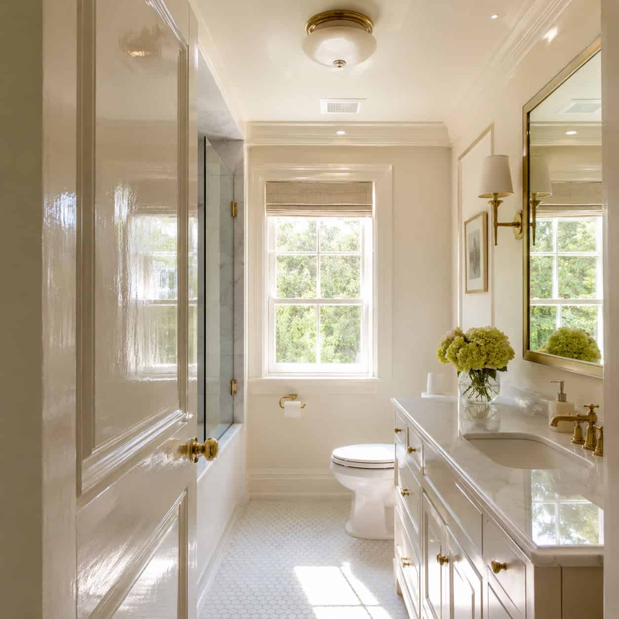 Use glossy, reflective finishes