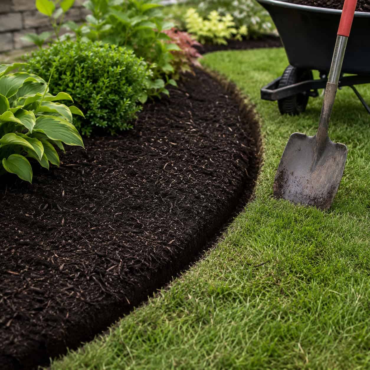 Fresh Mulch and Crisp Bed Edges