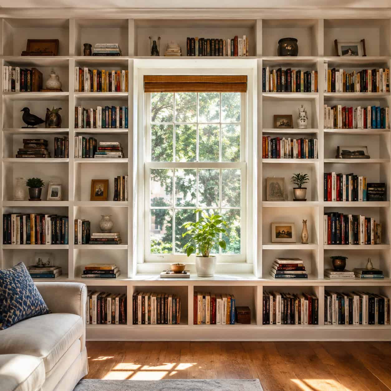 Floor-to-Ceiling Built-In Bookshelves