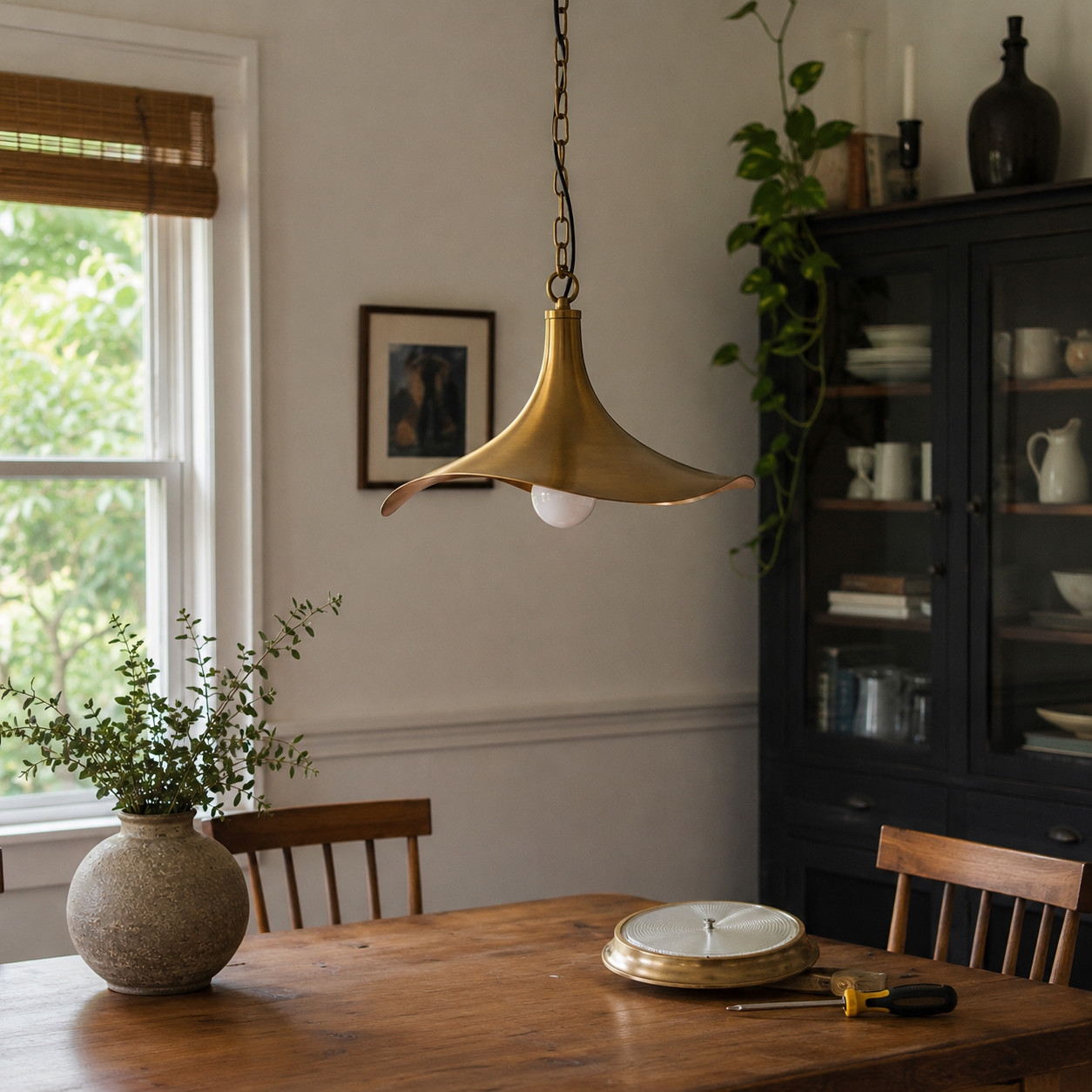 Swap the builder-grade light fixtures for something with presence