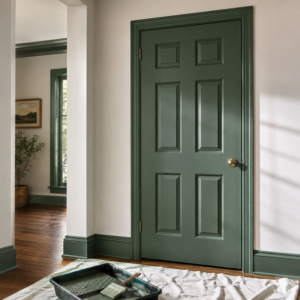 Paint the interior doors (and their casing) a color