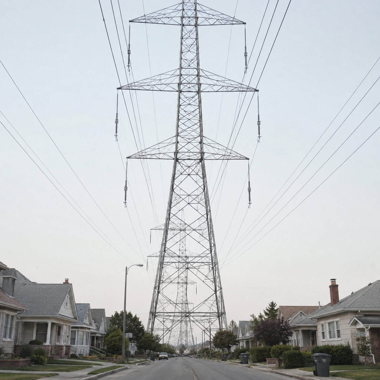 Streets Running Under High-Voltage Transmission Lines