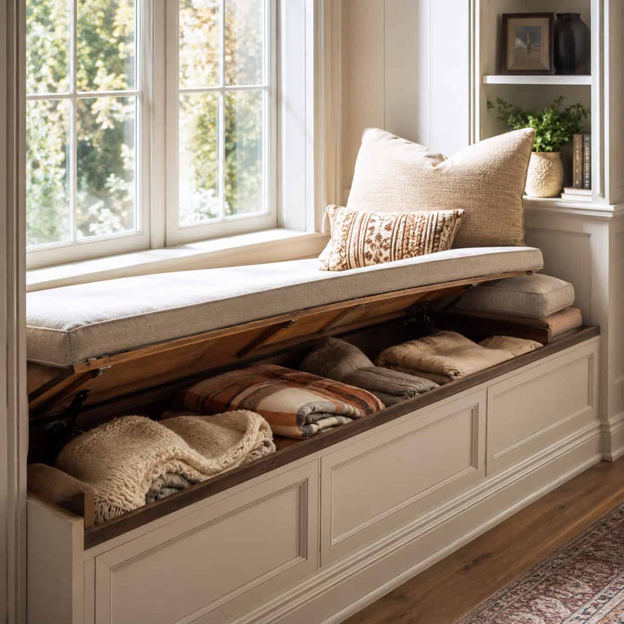A Window Seat With Hidden Storage