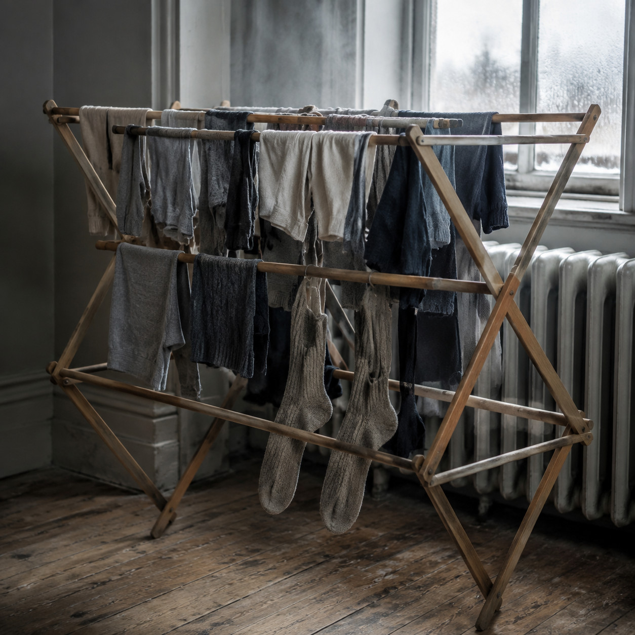 The Wooden Folding Clothes Drying Rack