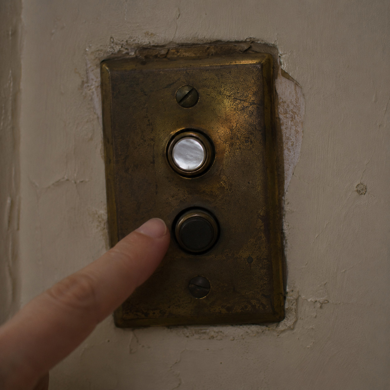 Push-Button Light Switches With Mother-of-Pearl Buttons