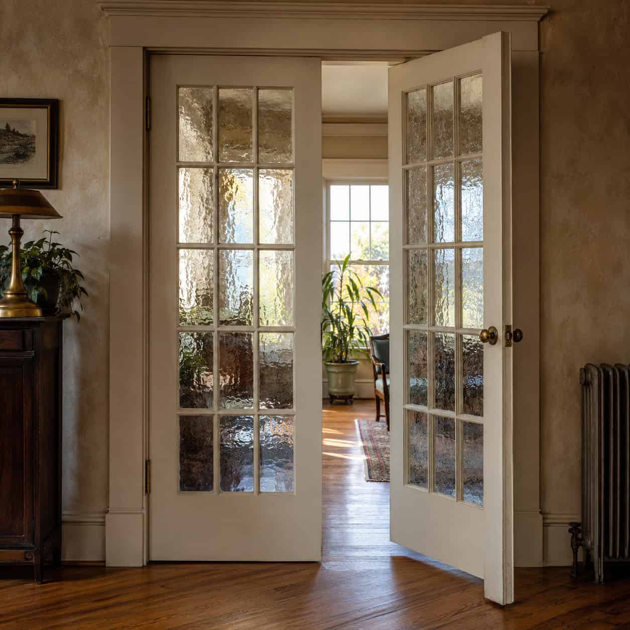 Glazed French Doors Between Rooms