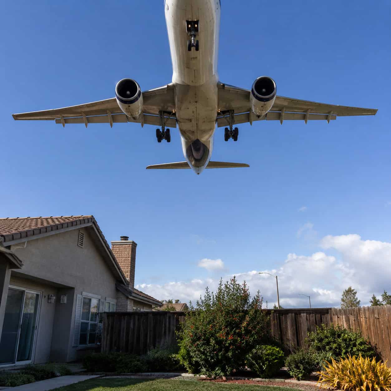 Streets Under an Airport Flight Path