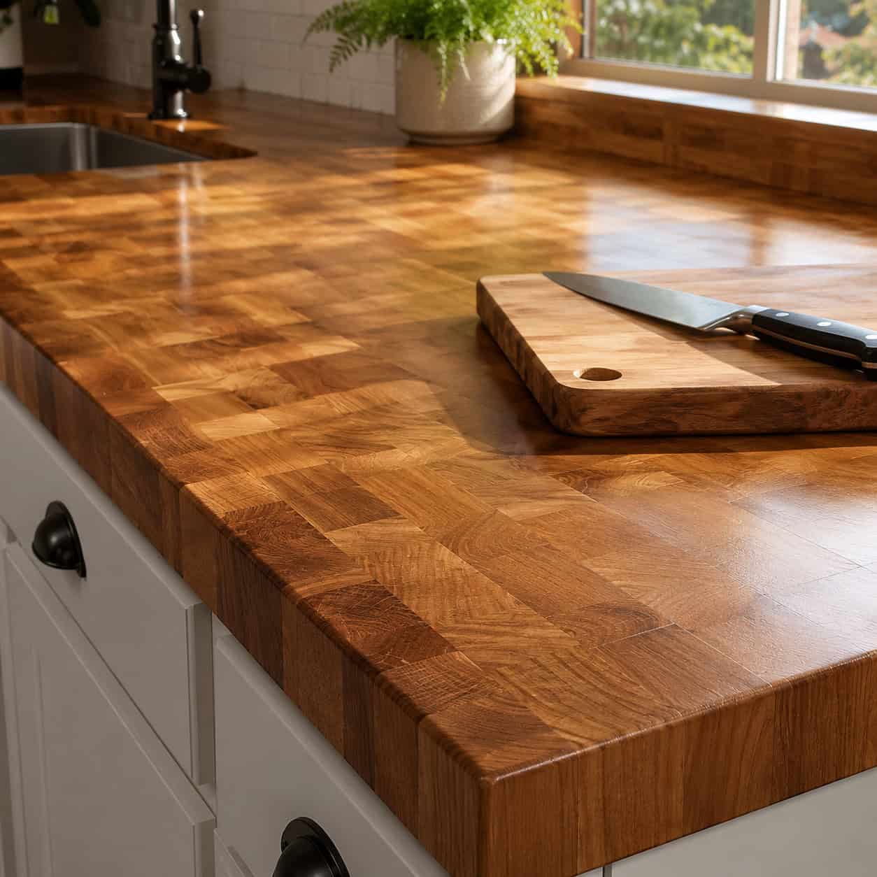 A Butcher Block Countertop Run