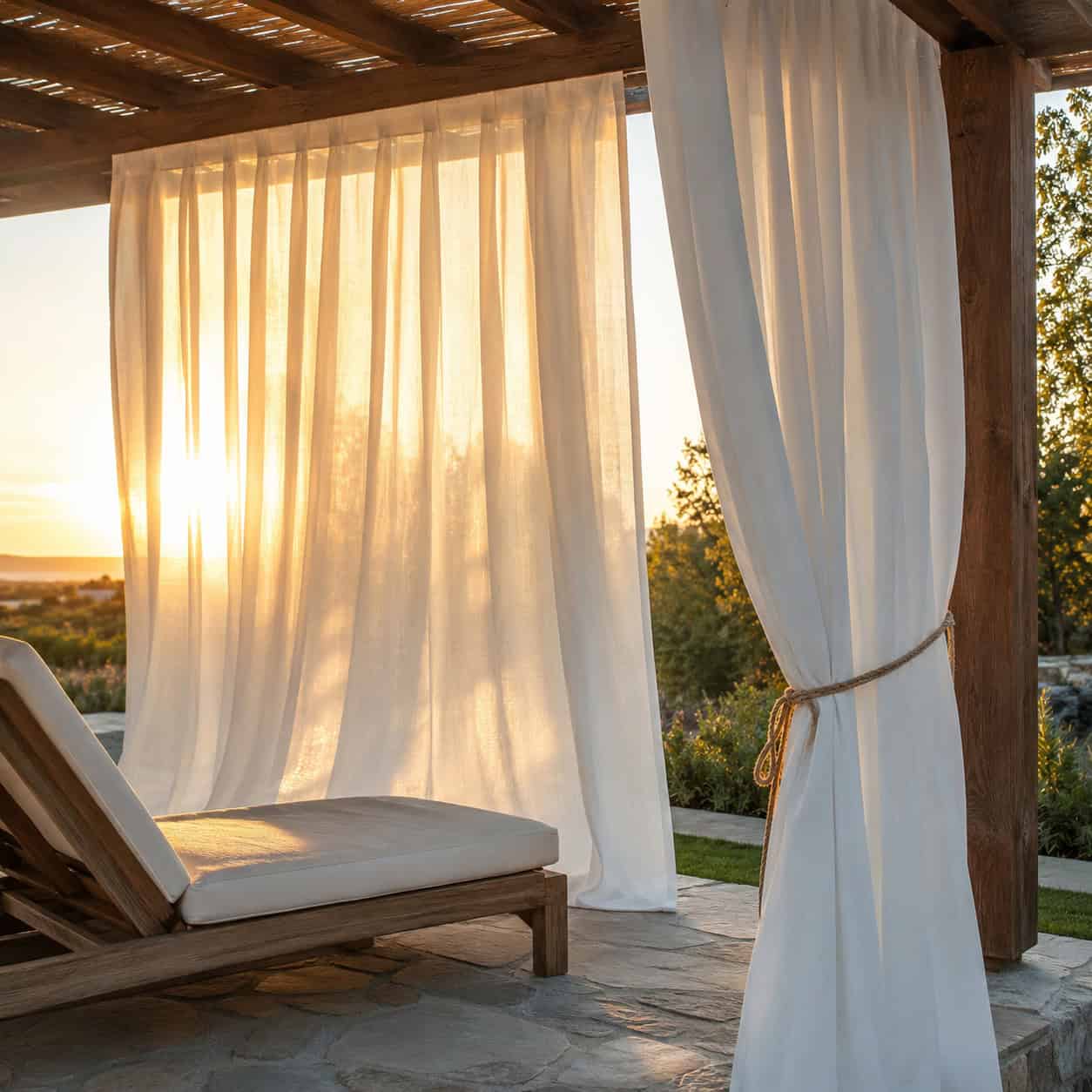 Outdoor Curtains on a Pergola
