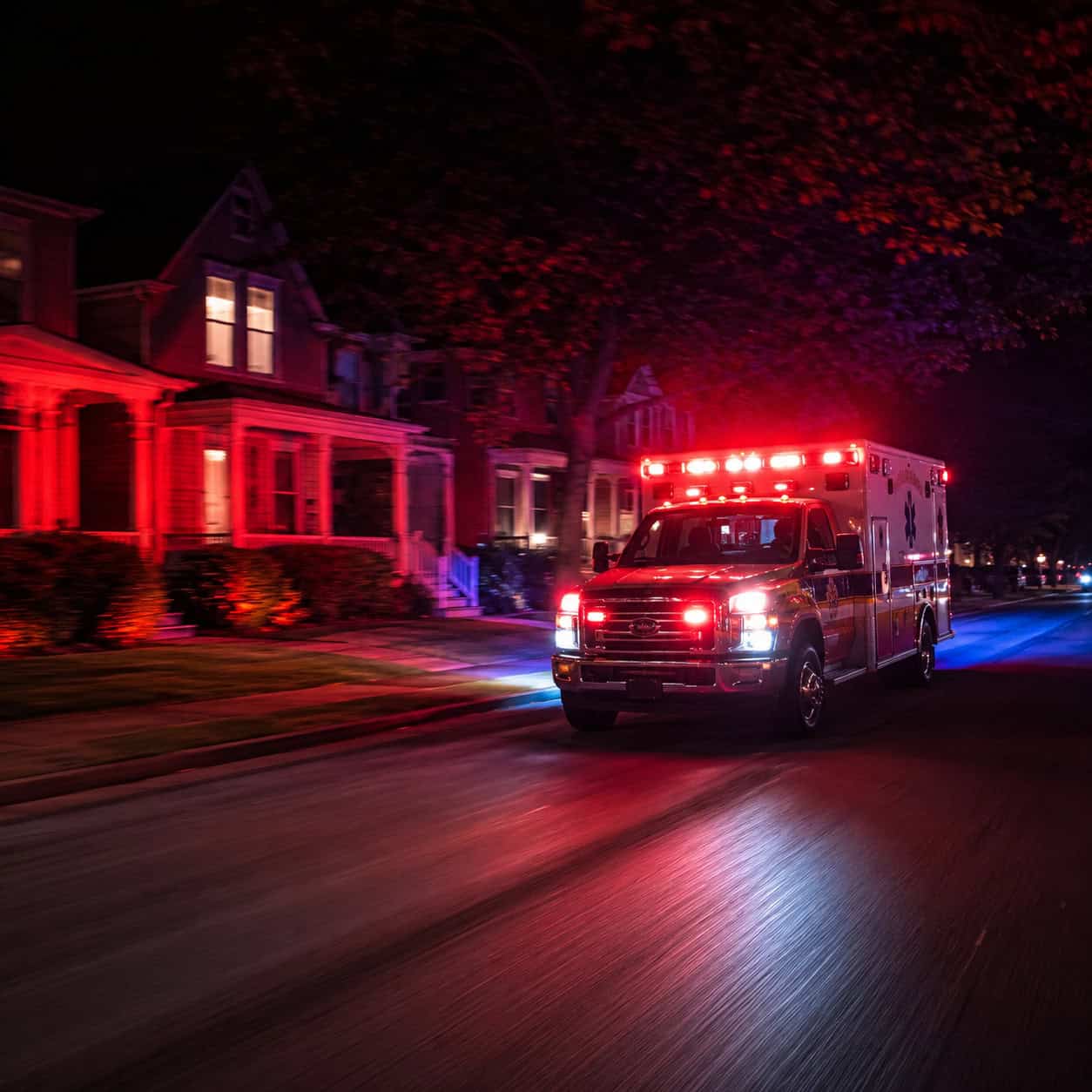 Streets on a Hospital or Fire Station Siren Route