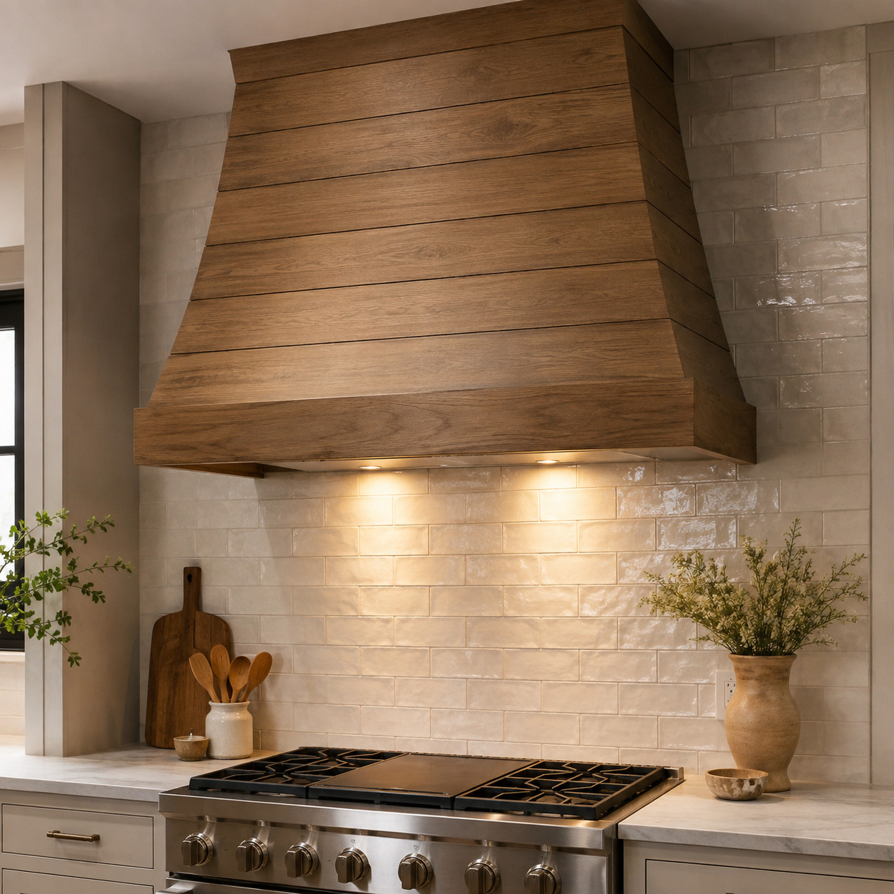 Build or add a wood range hood