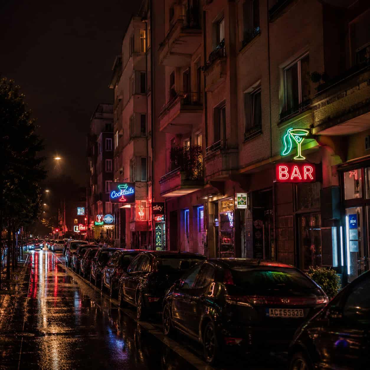 Streets Clustered With Bars and Late-Night Nightlife