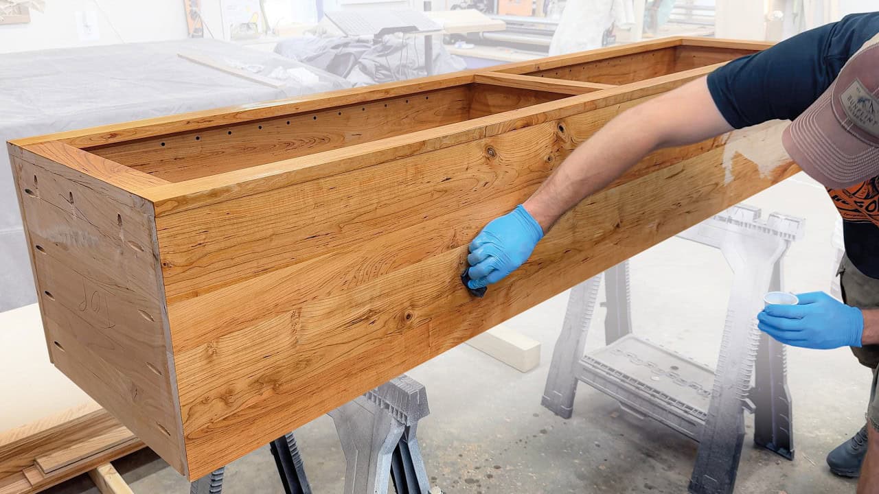 Building a Freestanding Cherry Linen Closet for a Small Bathroom