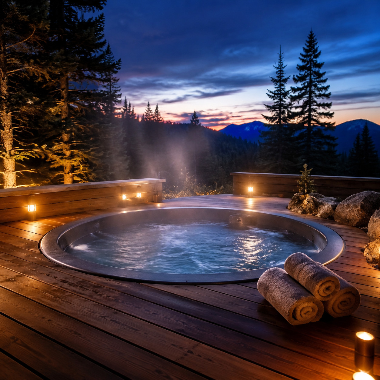 A Hot Tub Set Into the Deck