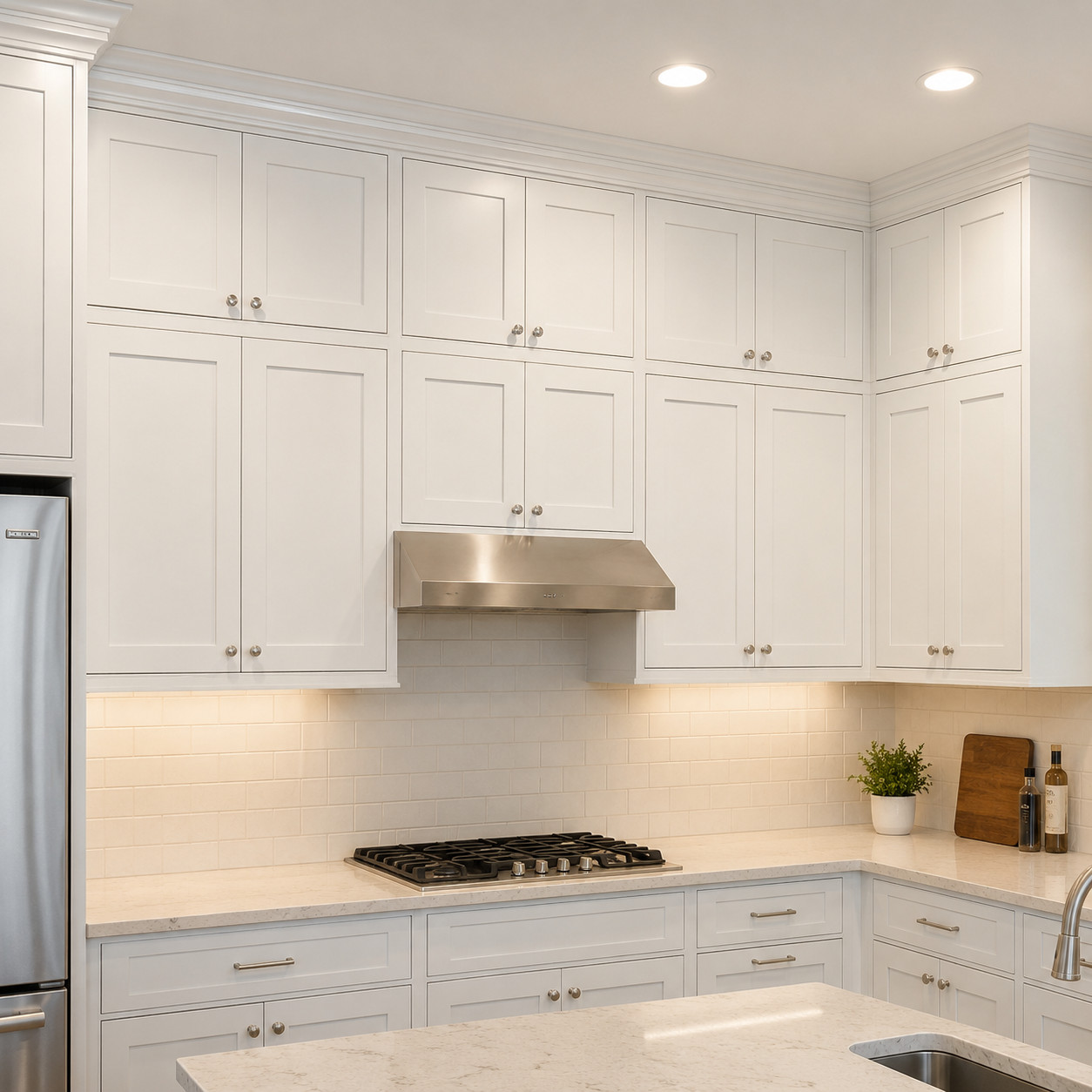 Extend the cabinets to the ceiling