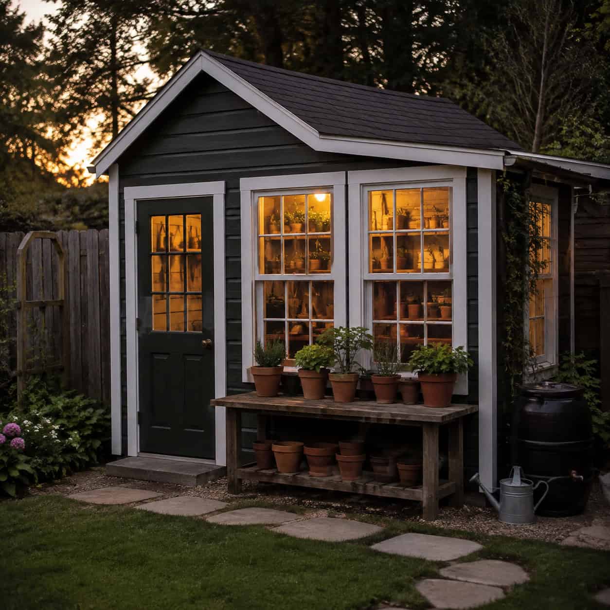 A Garden Studio or Potting Shed as the Backdrop