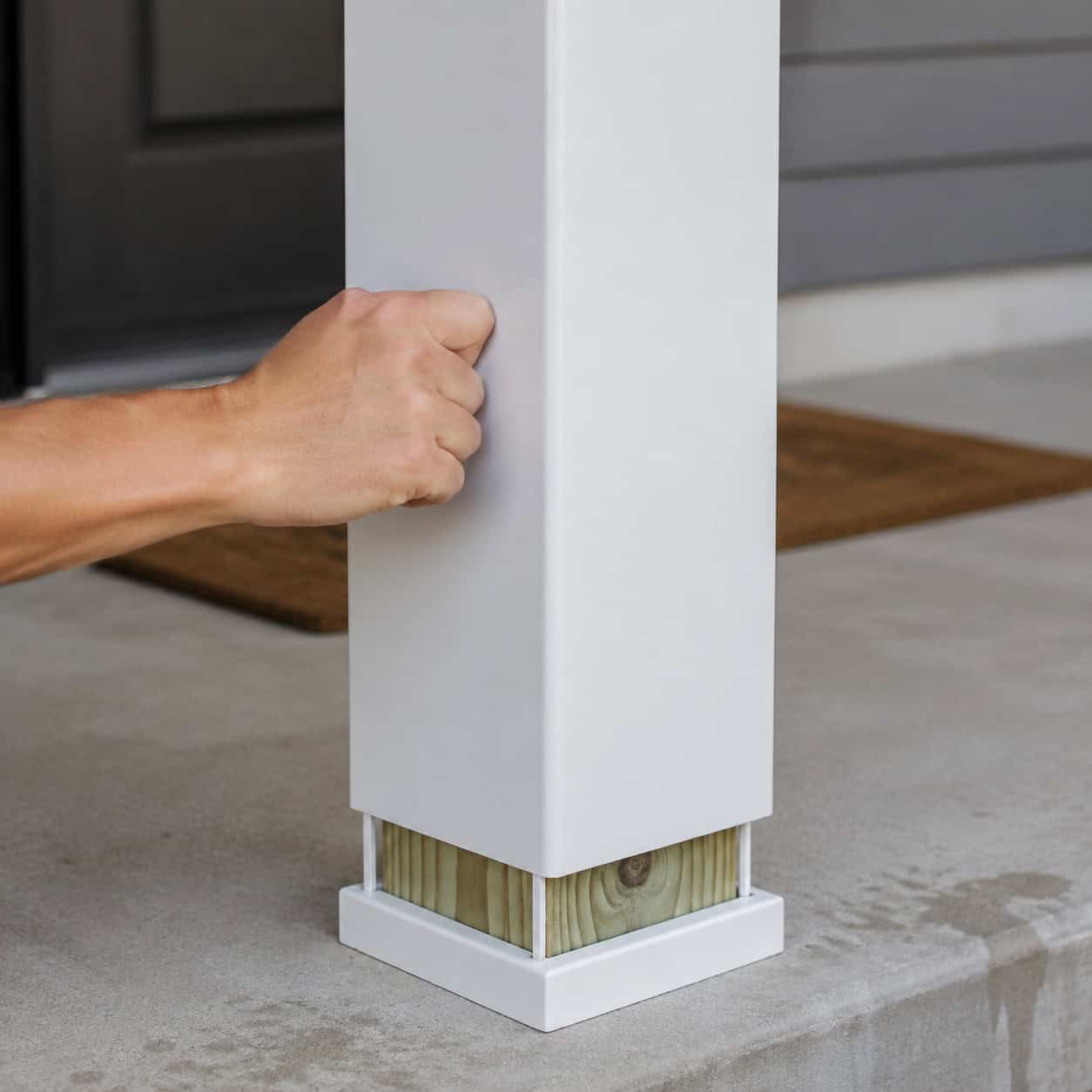 Hollow PVC Columns Wrapped Around a 4x4