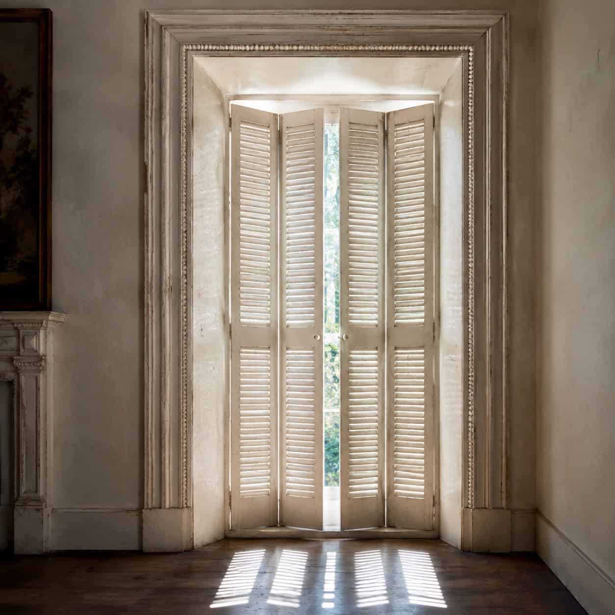 Interior Shutters Instead of Heavy Drapes