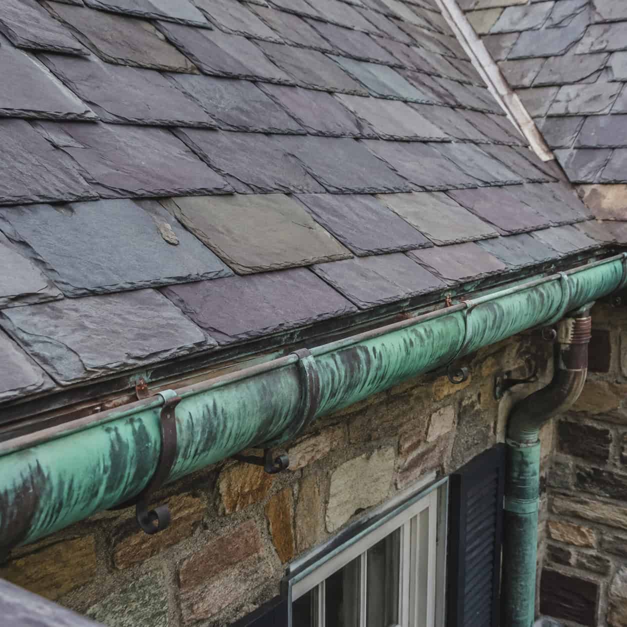 Slate Roofs and Half-Round Copper Gutters