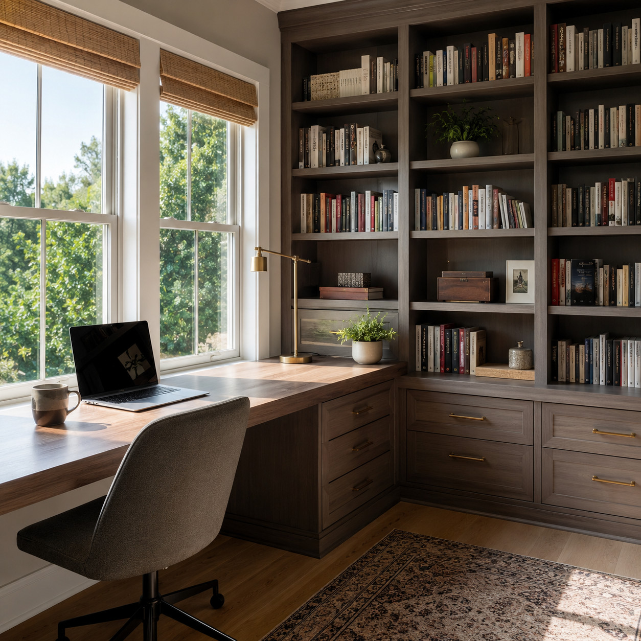 A Home-Office Built-In Desk & Shelving