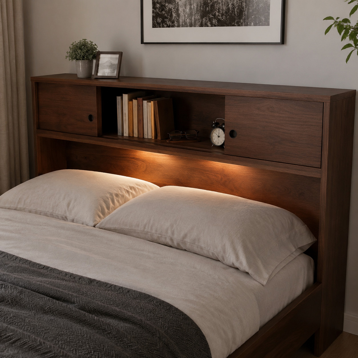 The Bookcase Headboard Bed