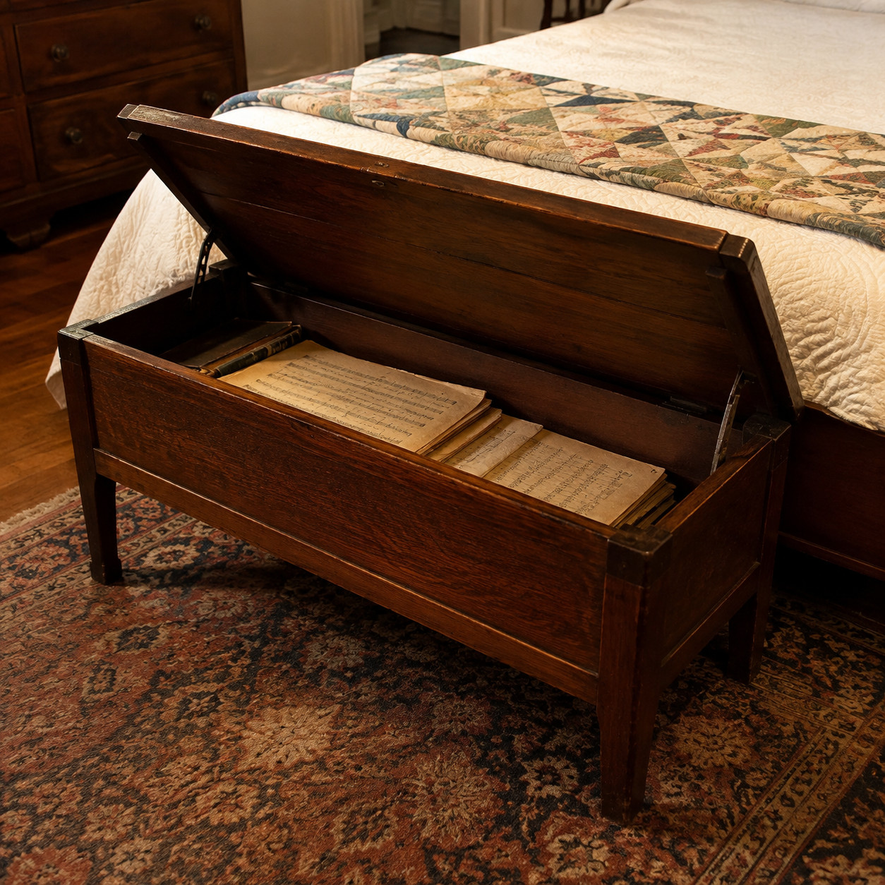 The Piano Bench With the Lift Lid