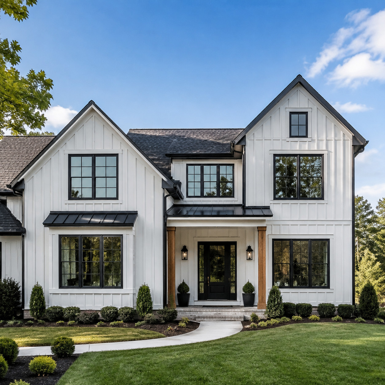 Go black on the exterior windows