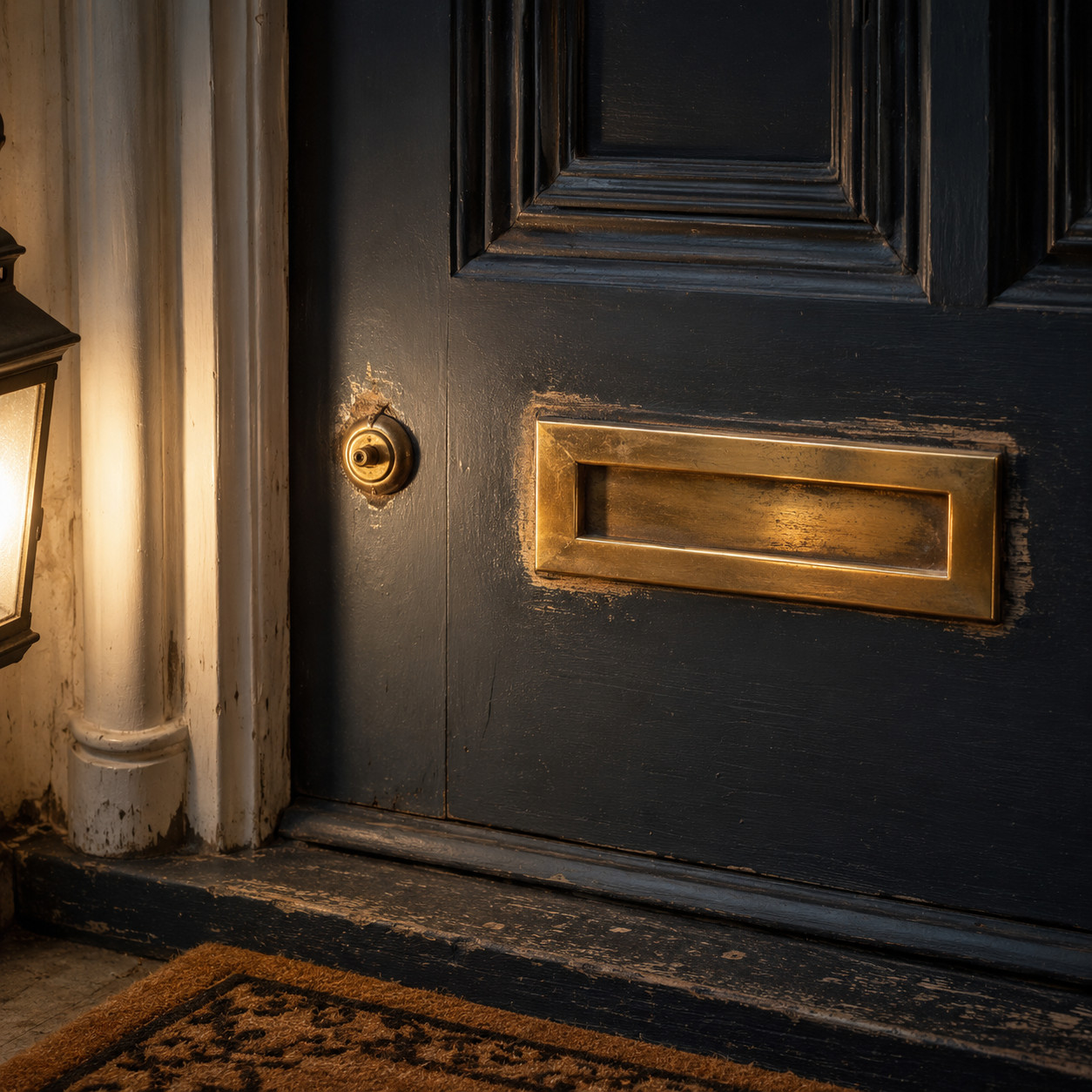 A Brass Mail Slot and a Twist Doorbell