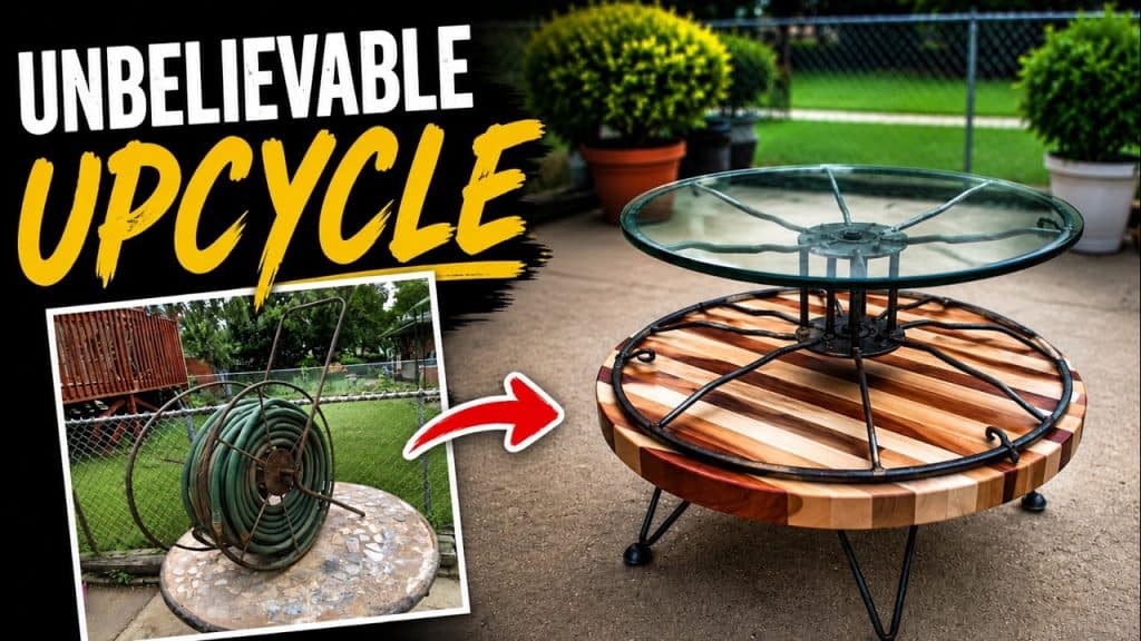 A Vintage Hose Reel Cart Becomes a One-of-a-Kind Table
